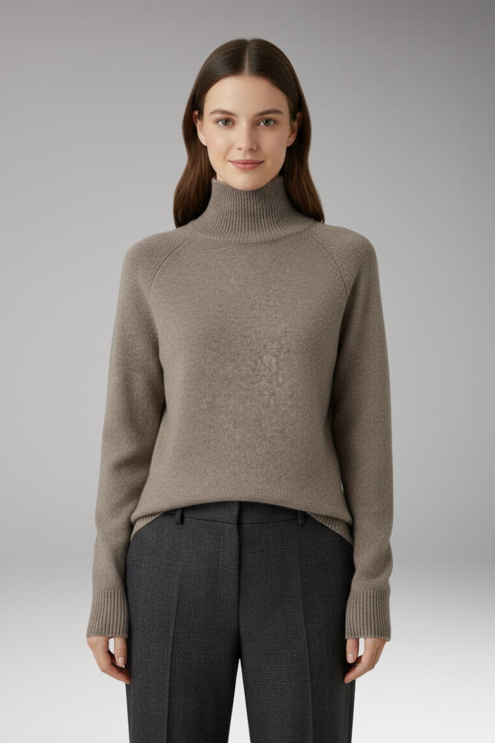 Women’s Jumper with Turtleneck and Long Sleeves