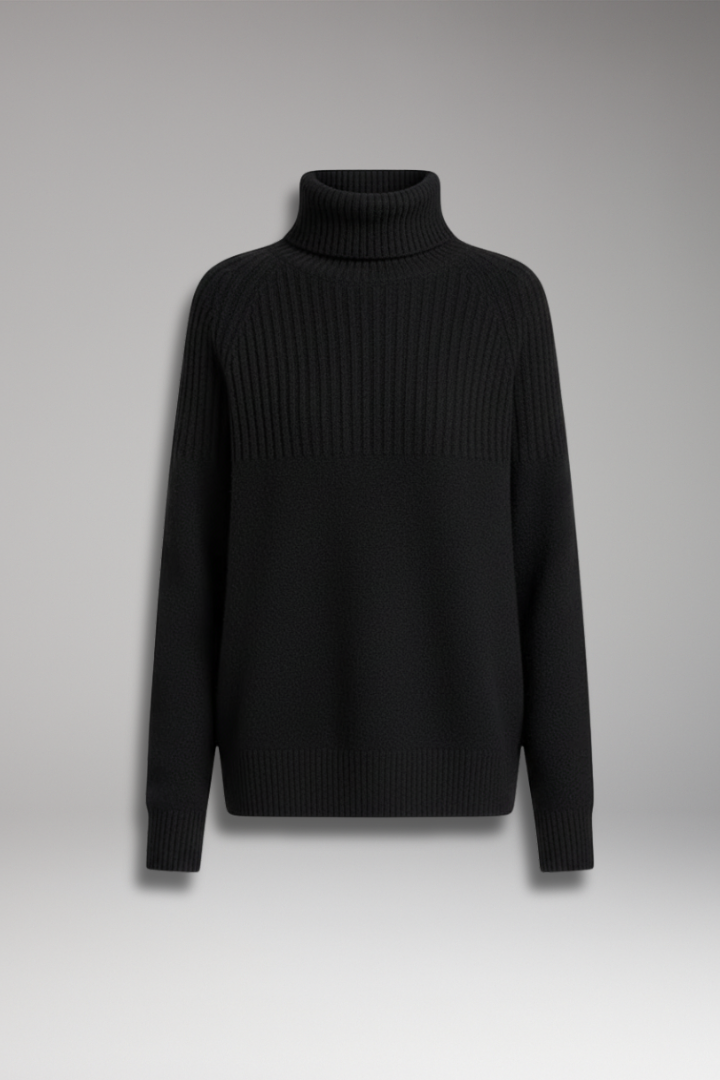 Women’s Jumper with Turtleneck and Ribbed Upper