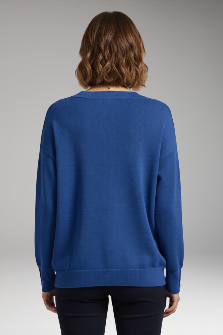 Women’s Jumper with V-Neckline and Dropped Shoulders