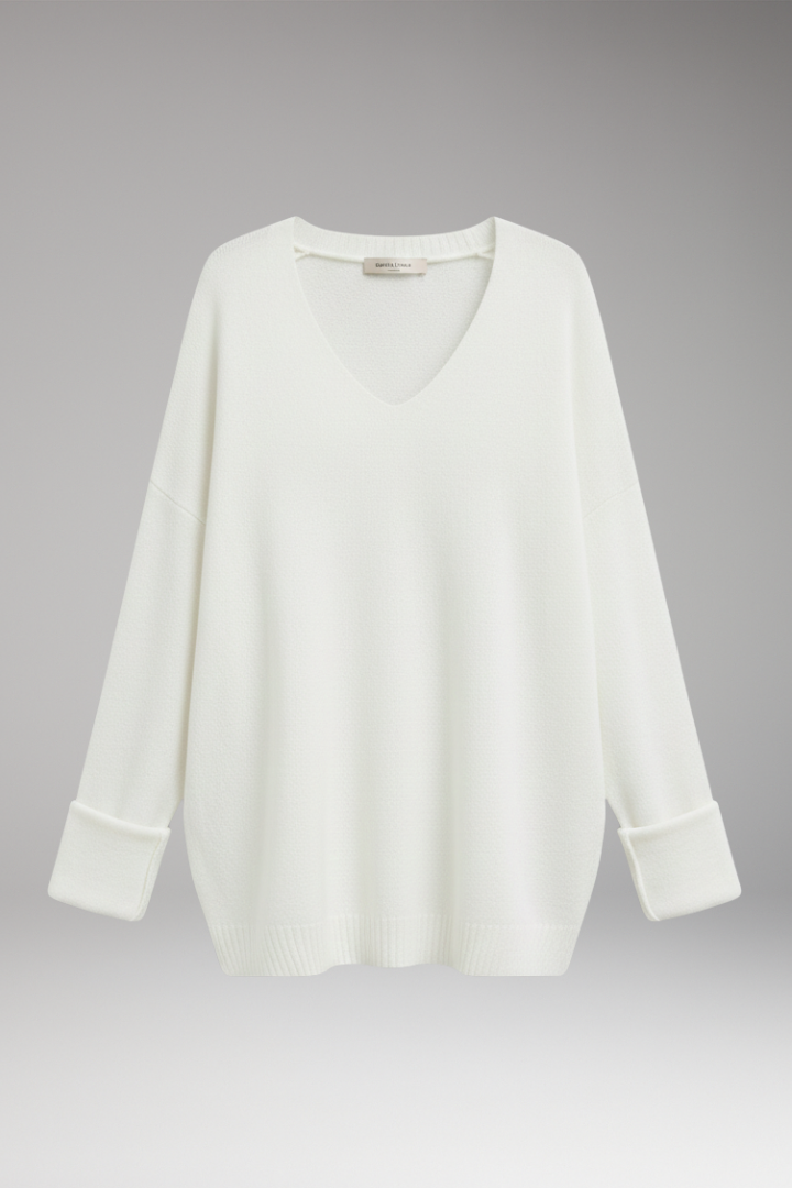 Women’s Jumper with V-Neckline and Relaxed Fit