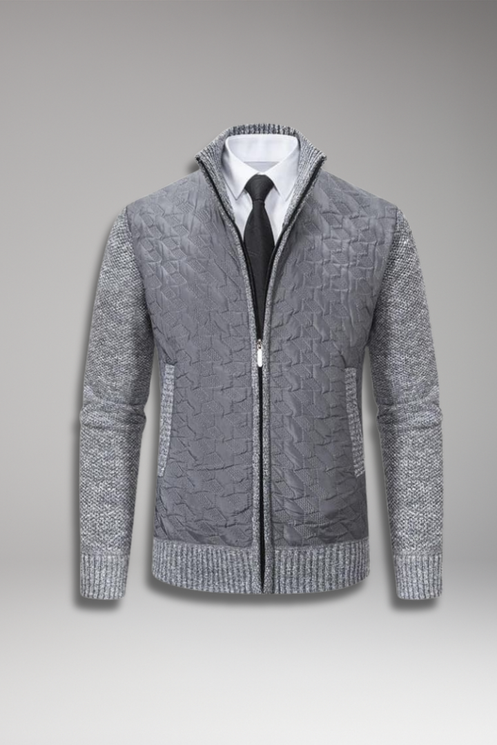 Men’s Jumper with V-Neckline and Ribbed Surface