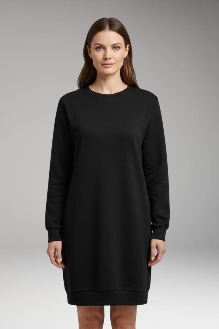 Women's Sweatshirt Dress with Relaxed Fit and Modern Design