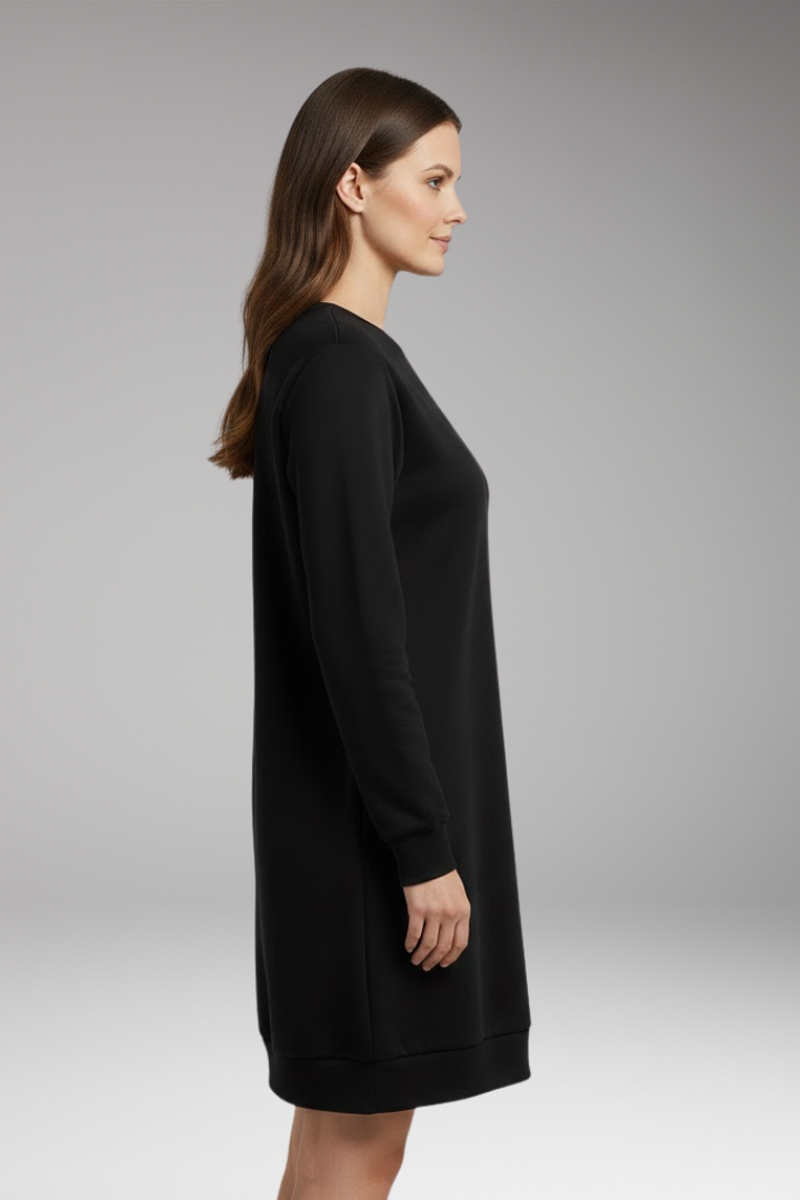 Women's Sweatshirt Dress with Relaxed Fit and Modern Design