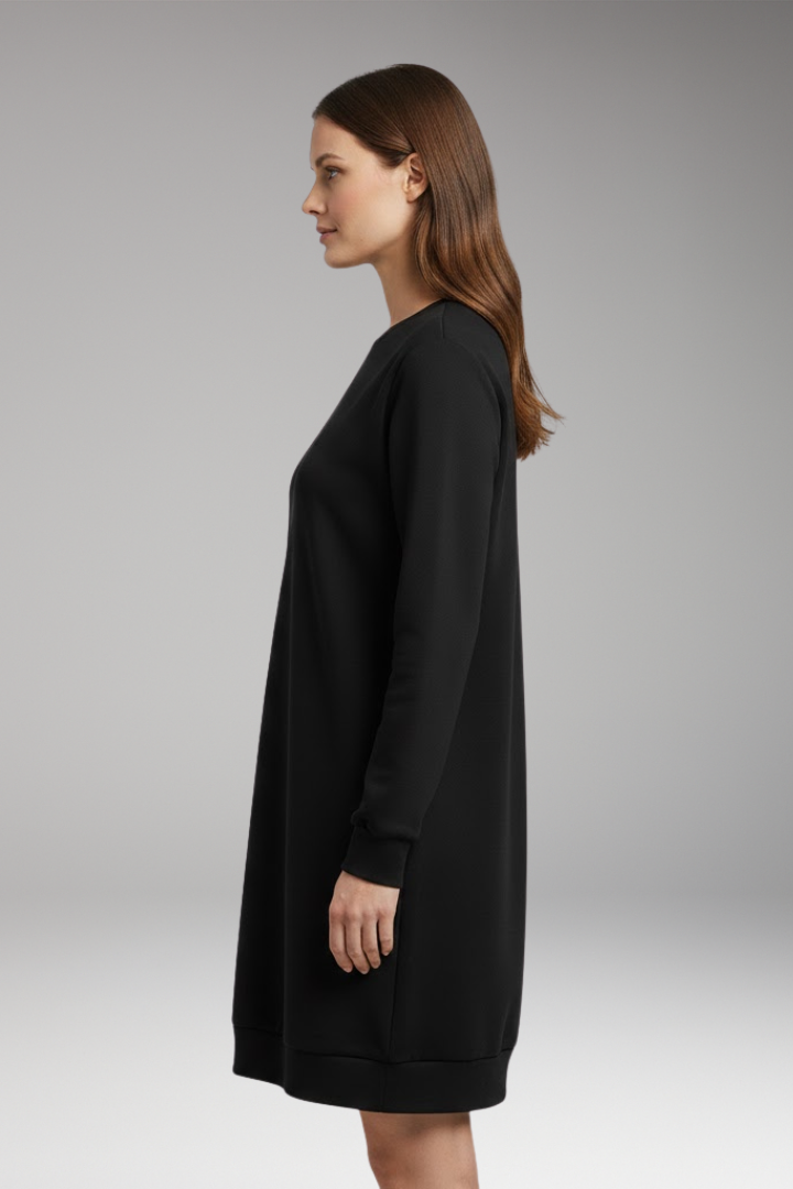 Women's Sweatshirt Dress with Relaxed Fit and Modern Design