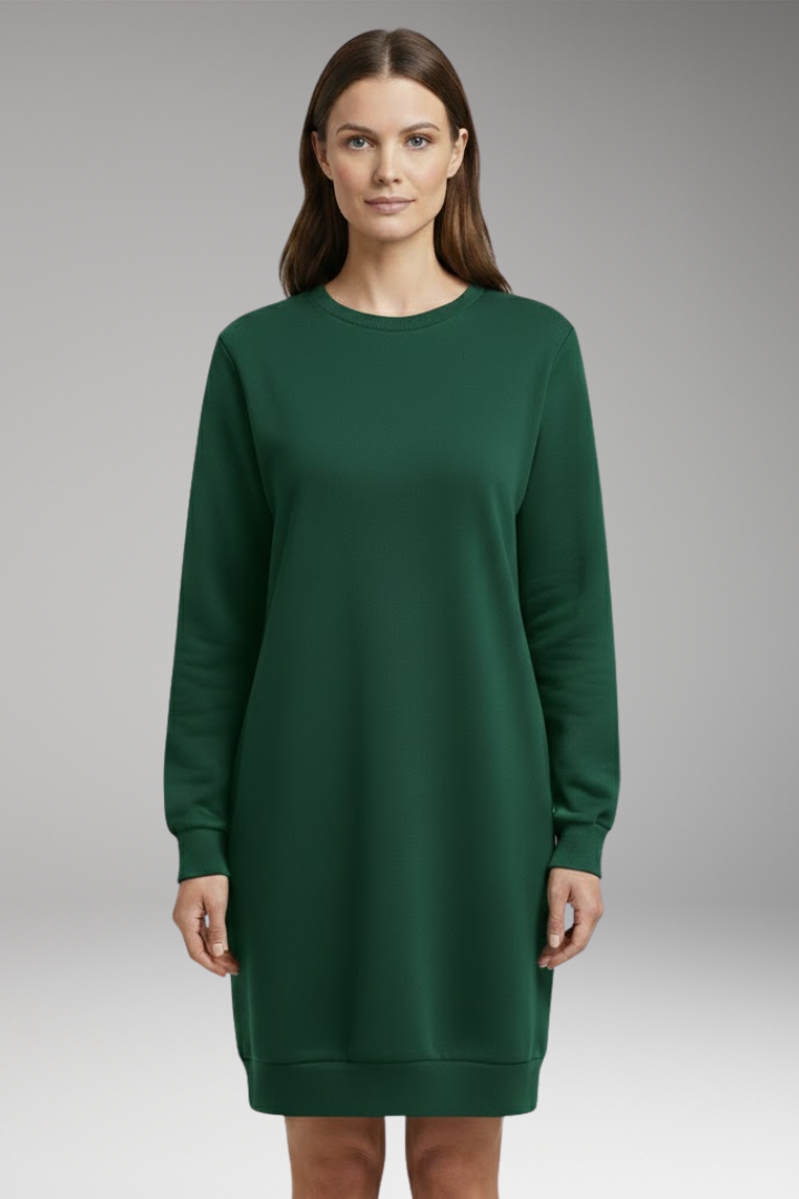 Women's Sweatshirt Dress with Relaxed Fit and Modern Design
