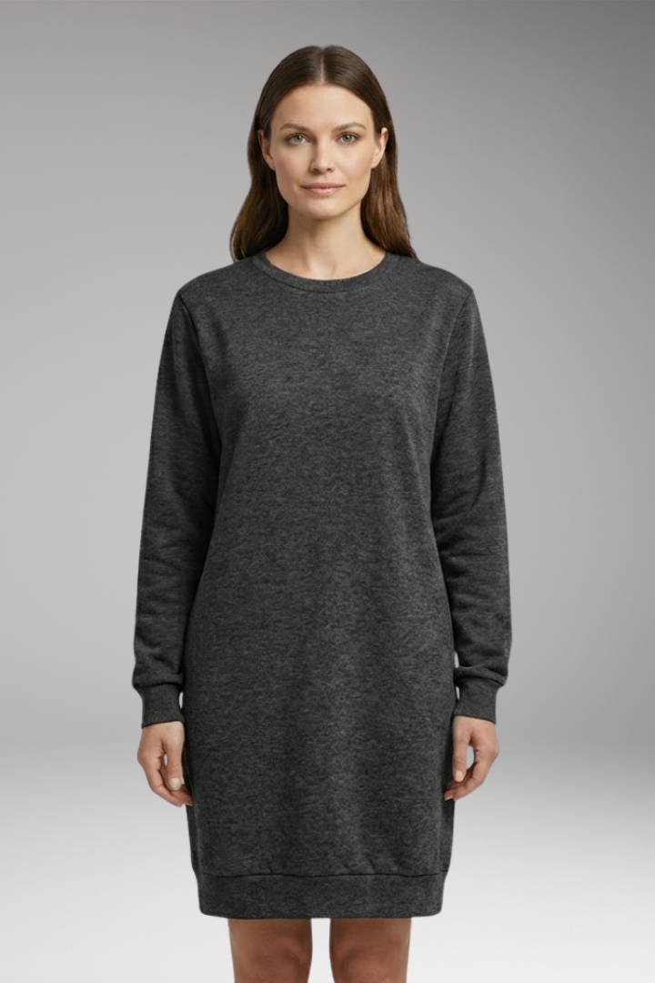Women's Sweatshirt Dress with Relaxed Fit and Modern Design