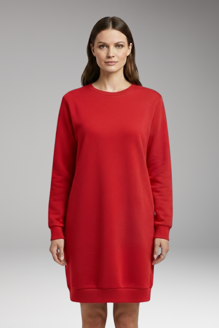 Women's Sweatshirt Dress with Relaxed Fit and Modern Design