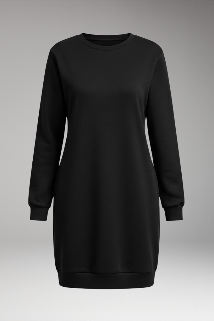 Women's Sweatshirt Dress with Relaxed Fit and Modern Design