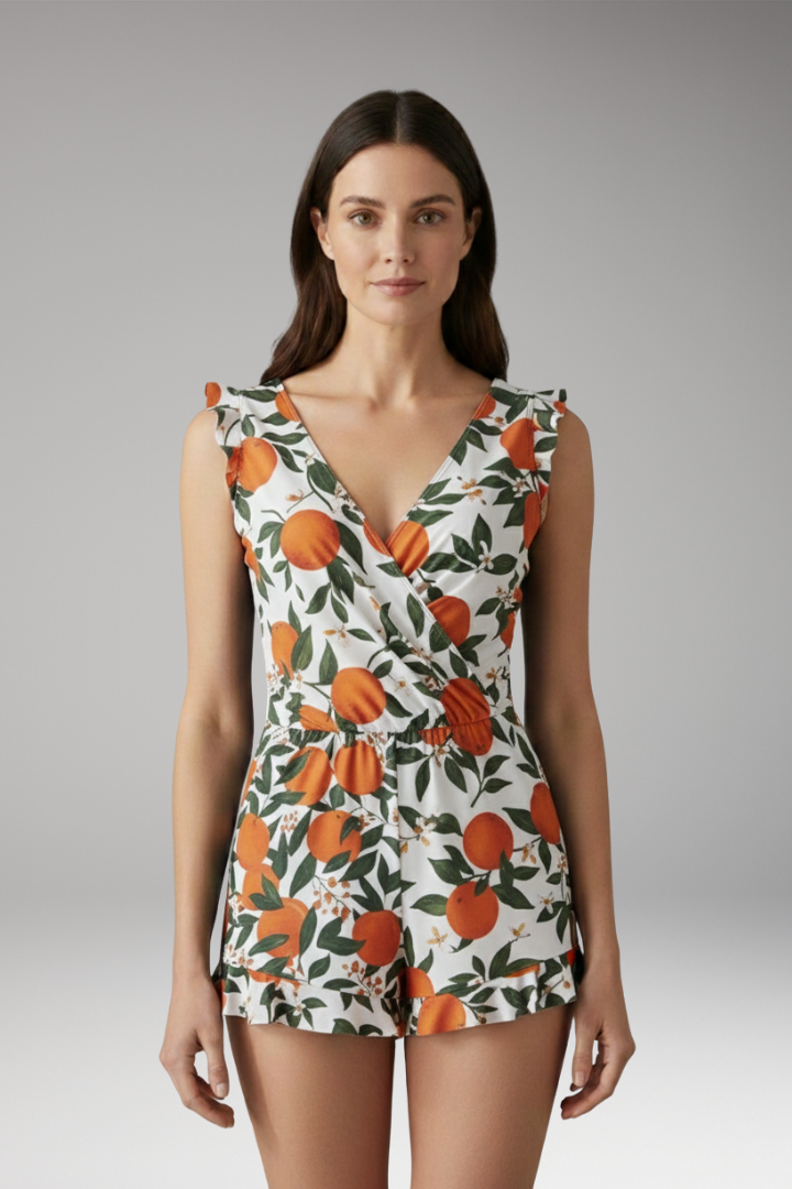 Women's Swimsuit with Integrated Bra and Water-Repellent Coating