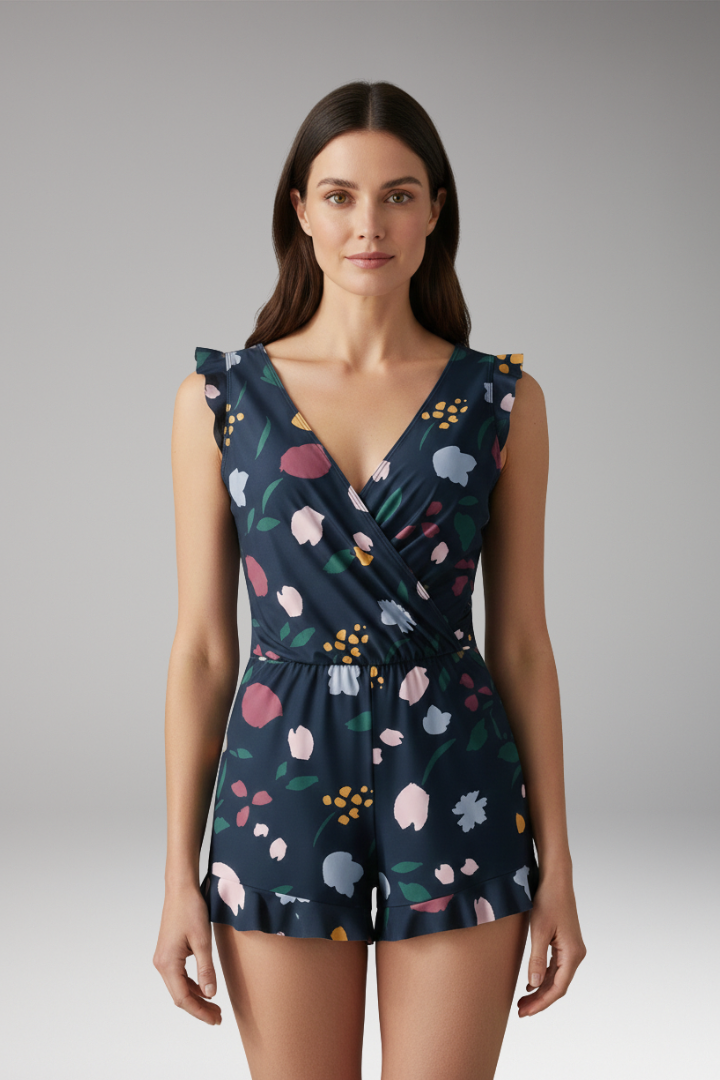 Women's Swimsuit with Integrated Bra and Water-Repellent Coating