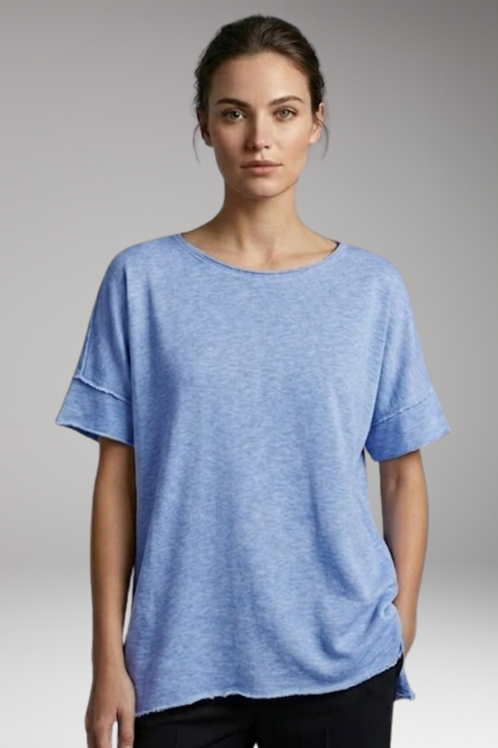 Women’s T-Shirt with Rolled Sleeves and Oversized Fit