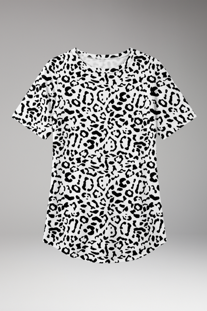 Women’s T-Shirt with Round Neck and Animal Print