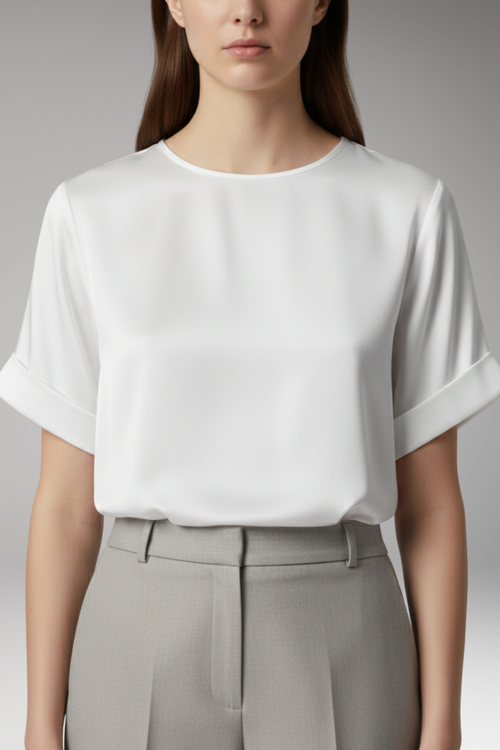 Women’s T-Shirt with Round Neck and Smooth Surface