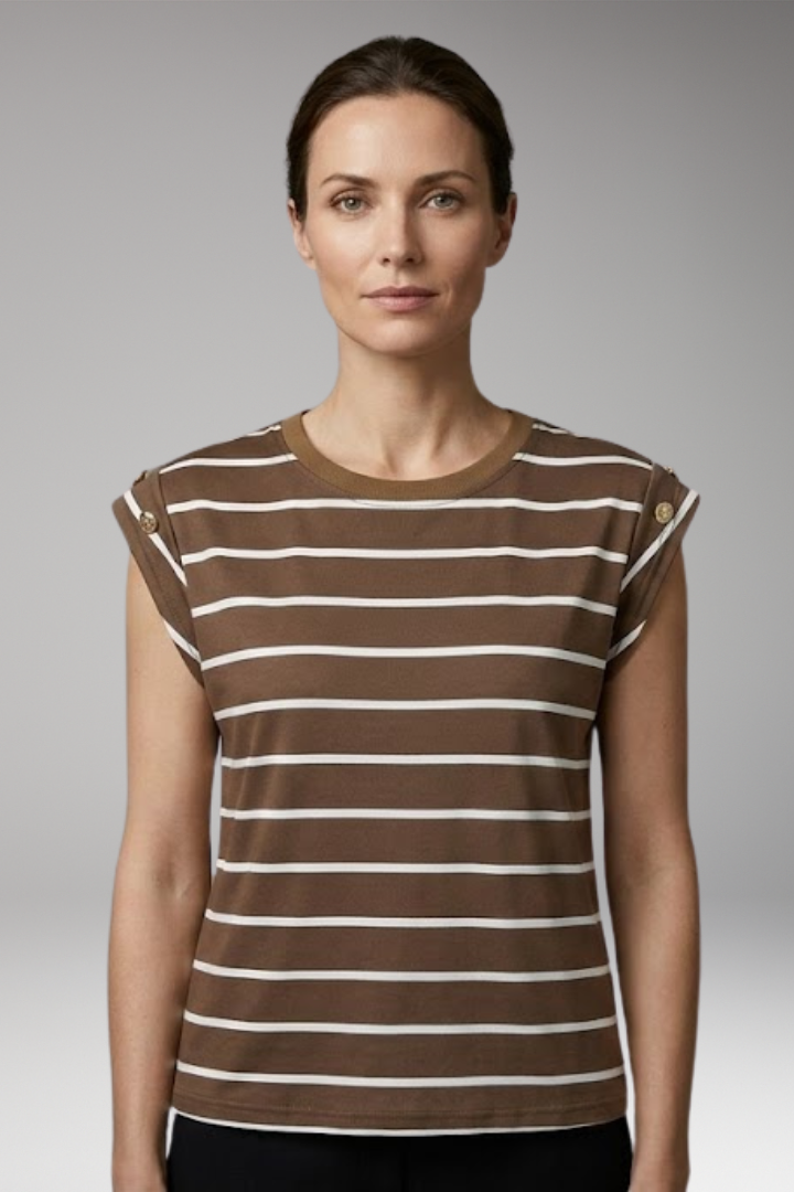 Women’s Striped T-Shirt with Round Neck