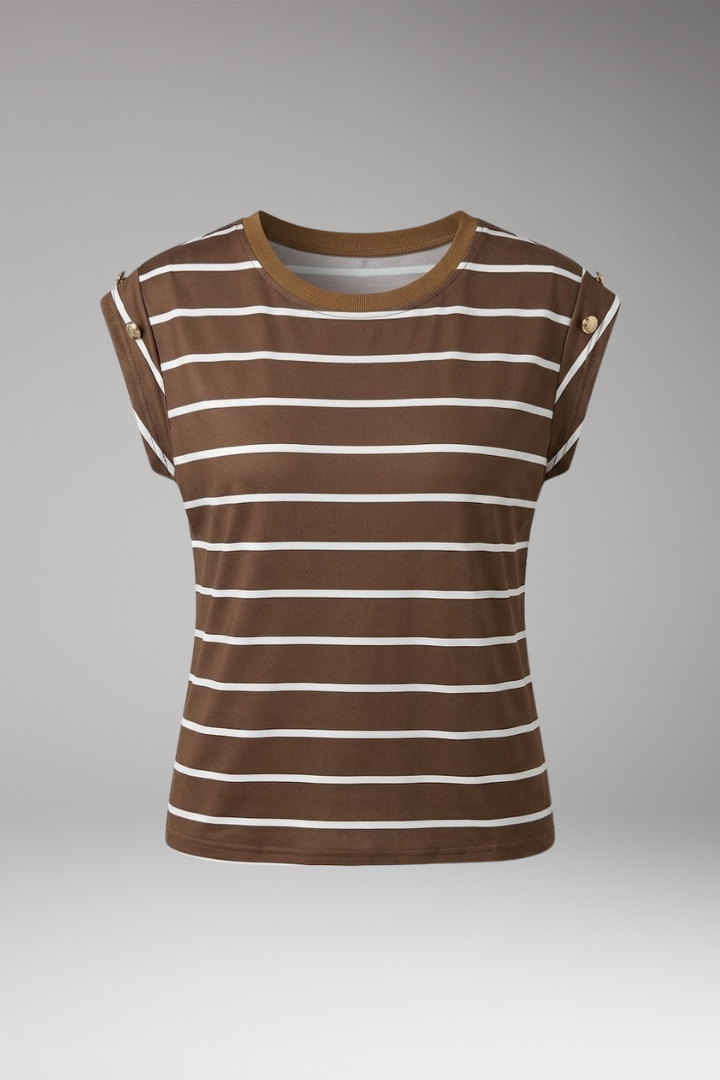 Women’s Striped T-Shirt with Round Neck