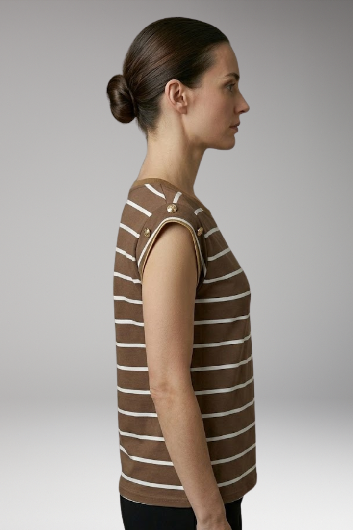 Women’s Striped T-Shirt with Round Neck