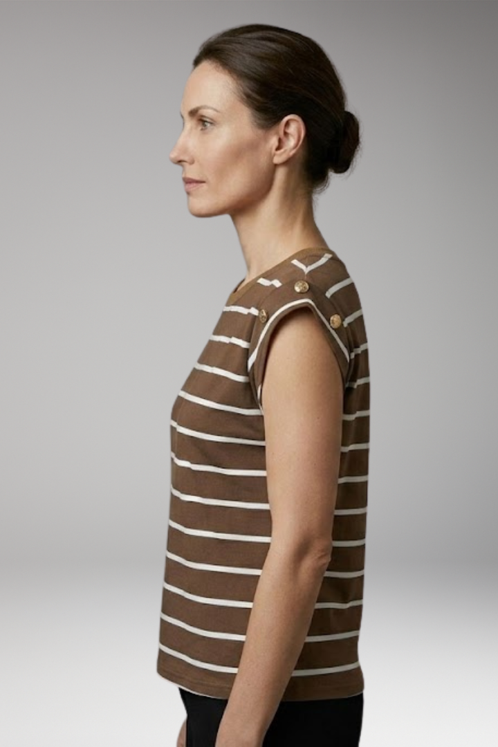 Women’s Striped T-Shirt with Round Neck