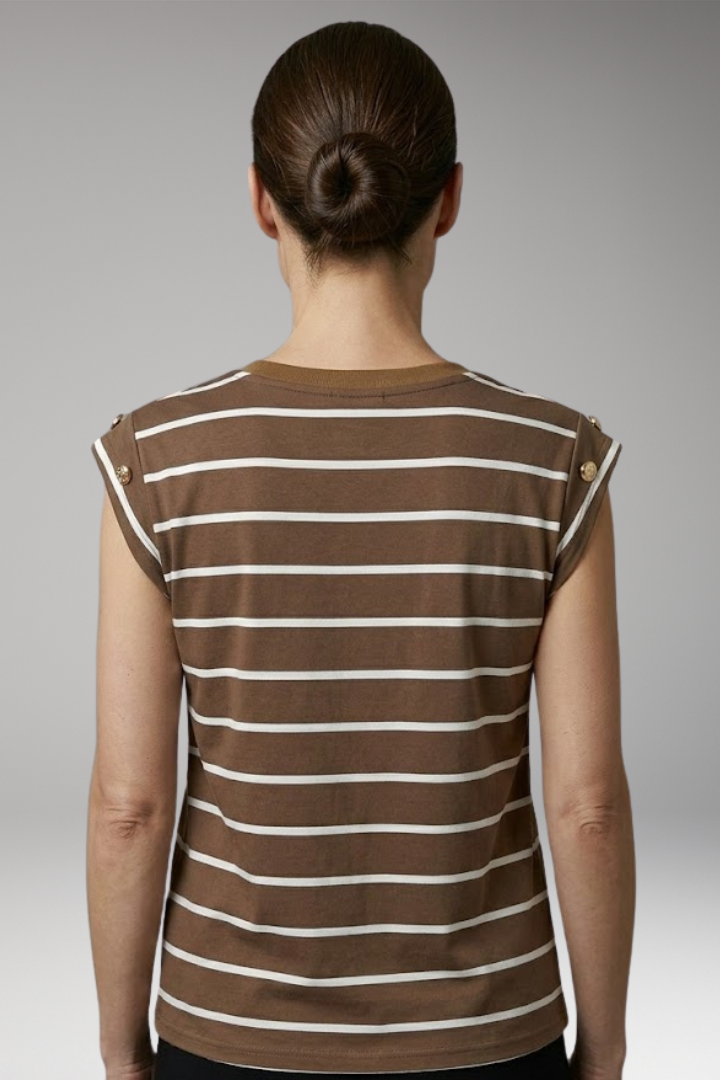 Women’s Striped T-Shirt with Round Neck