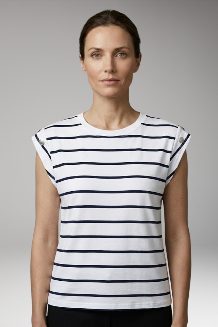 Women’s Striped T-Shirt with Round Neck