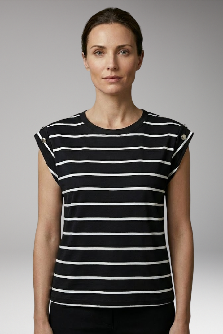 Women’s Striped T-Shirt with Round Neck