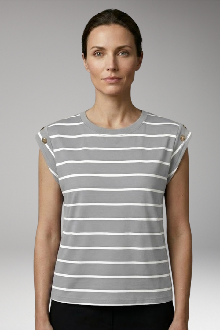 Women’s Striped T-Shirt with Round Neck
