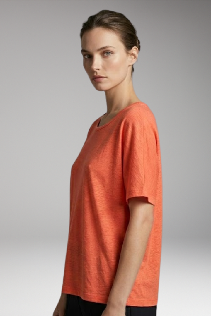 Women’s T-shirt with Round Neck and Loose Fit