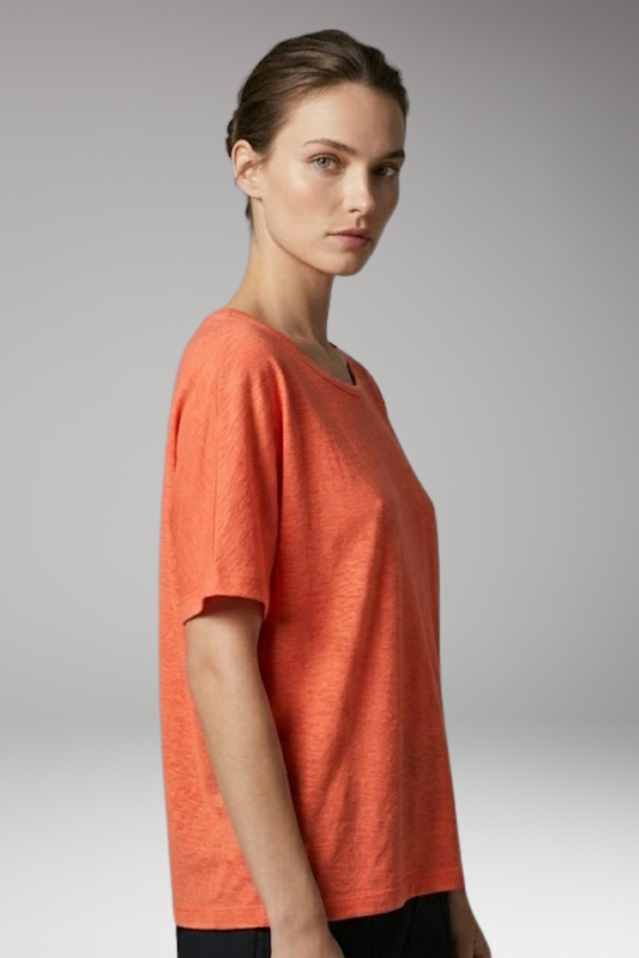 Women’s T-shirt with Round Neck and Loose Fit