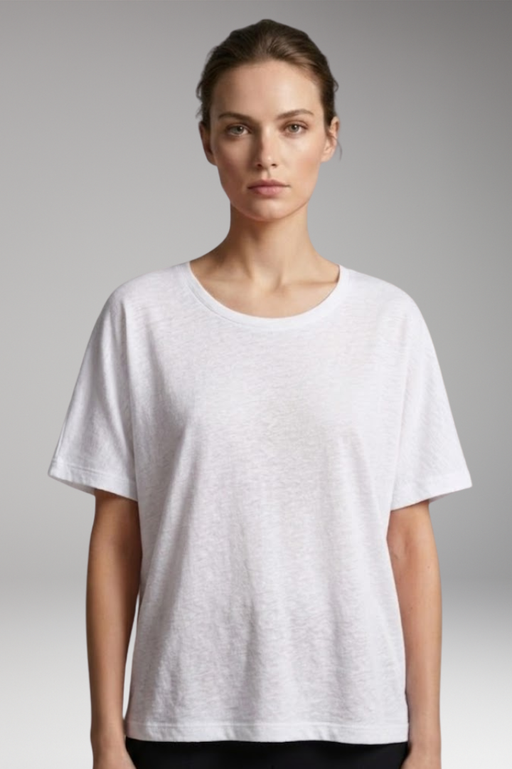Women’s T-shirt with Round Neck and Loose Fit