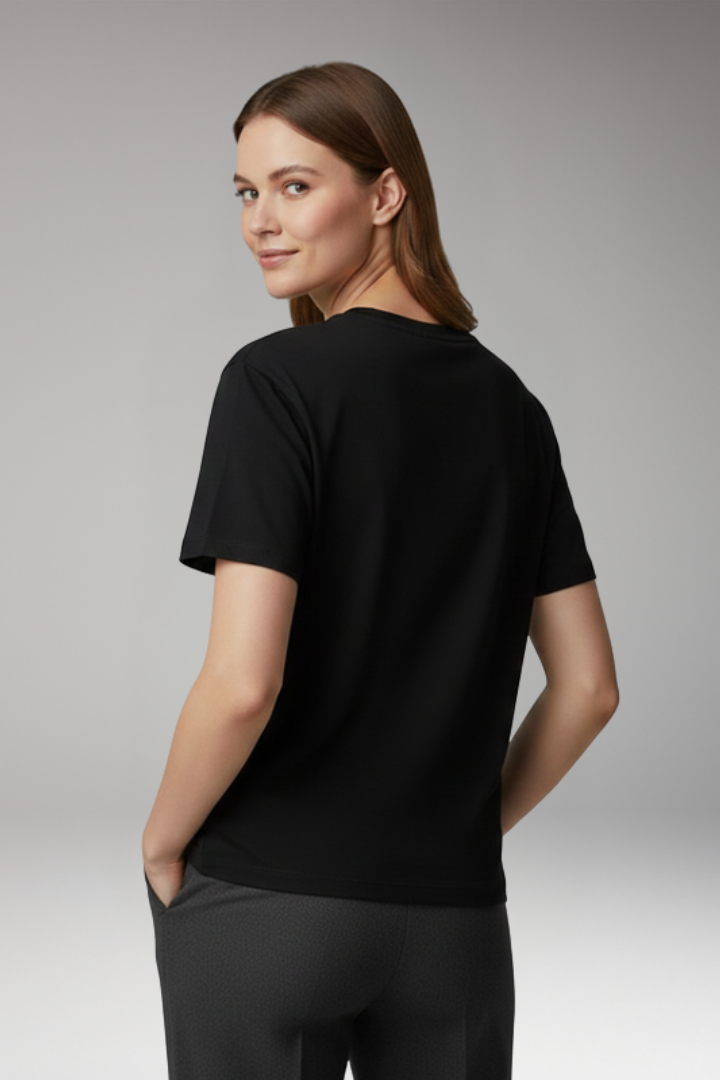 Women's Oversized T-Shirt with Crew Neck and Short Sleeves