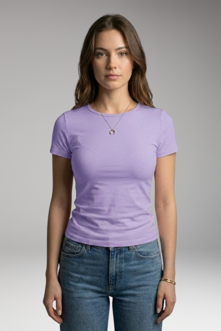 Women’s T-shirt with Round Neckline and Short Sleeves