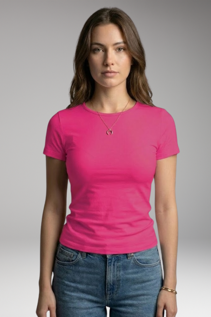 Women’s T-shirt with Round Neckline and Short Sleeves