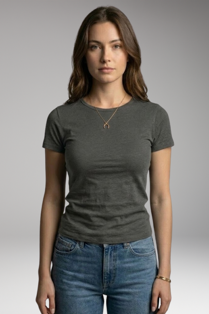 Women’s T-shirt with Round Neckline and Short Sleeves