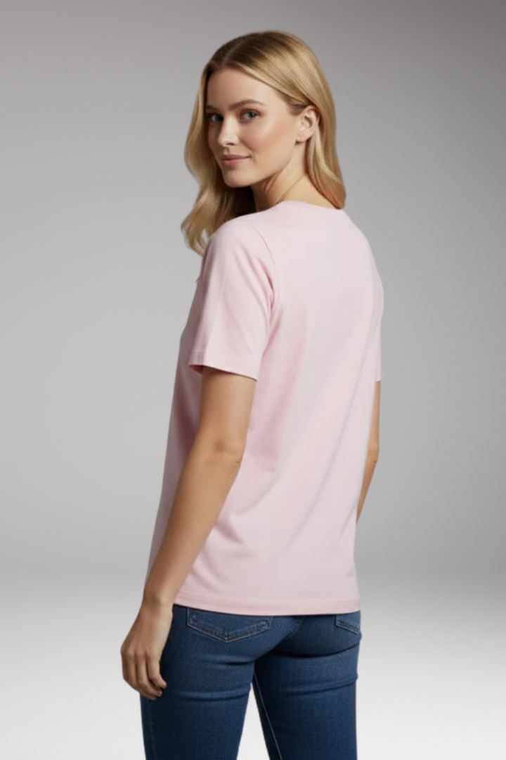 Women's T-shirt with Short Sleeves and Round Neckline