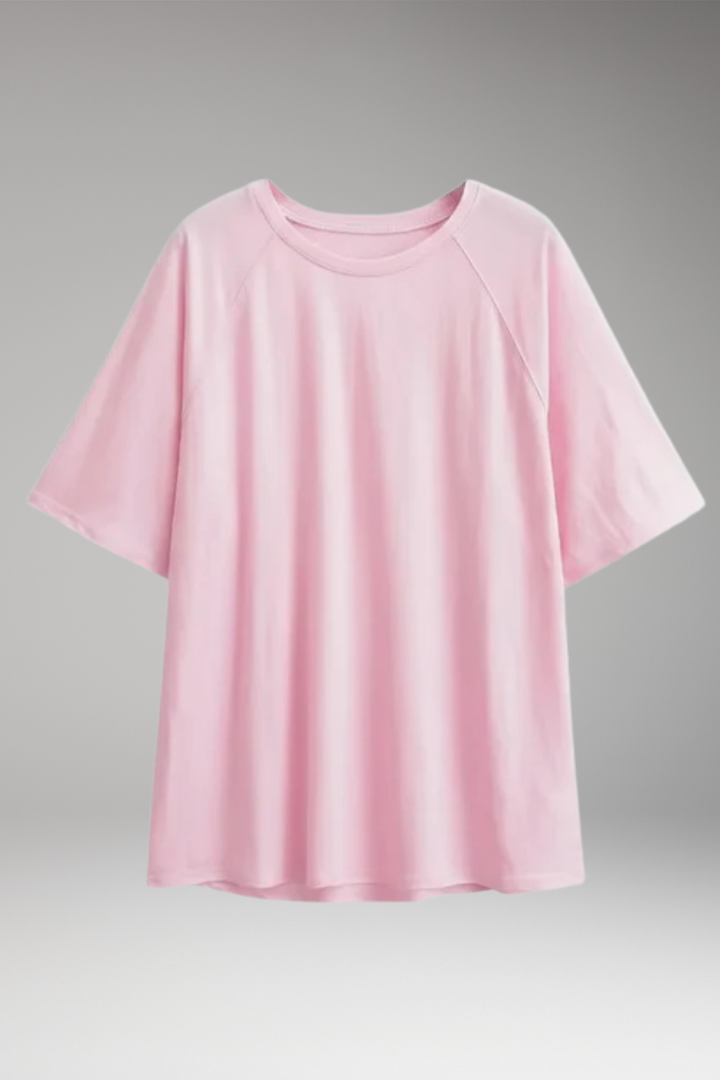 Women's T-shirt with Short Sleeves and Round Neckline