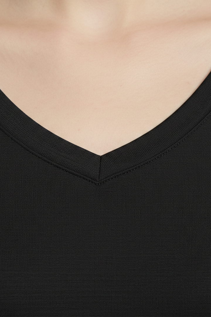 Women's T-shirt with V-neck and Short Sleeves