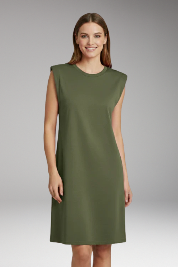 Women's T-Shirt Dress with Shoulder Pads