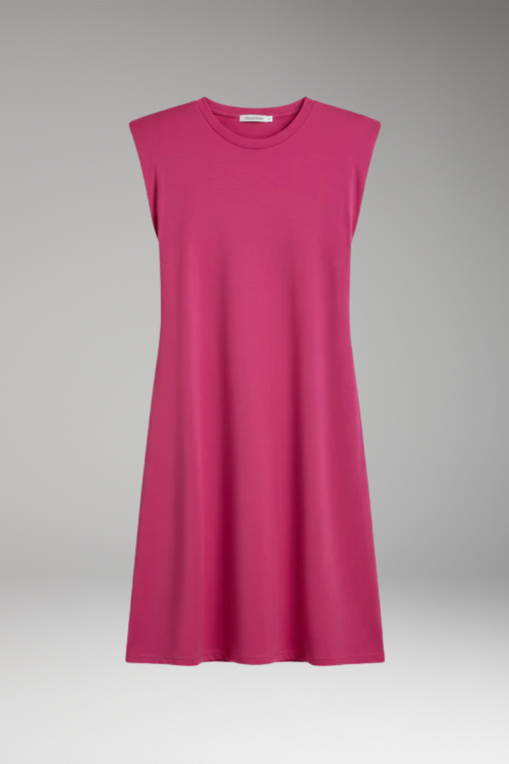 Women's T-Shirt Dress with Shoulder Pads