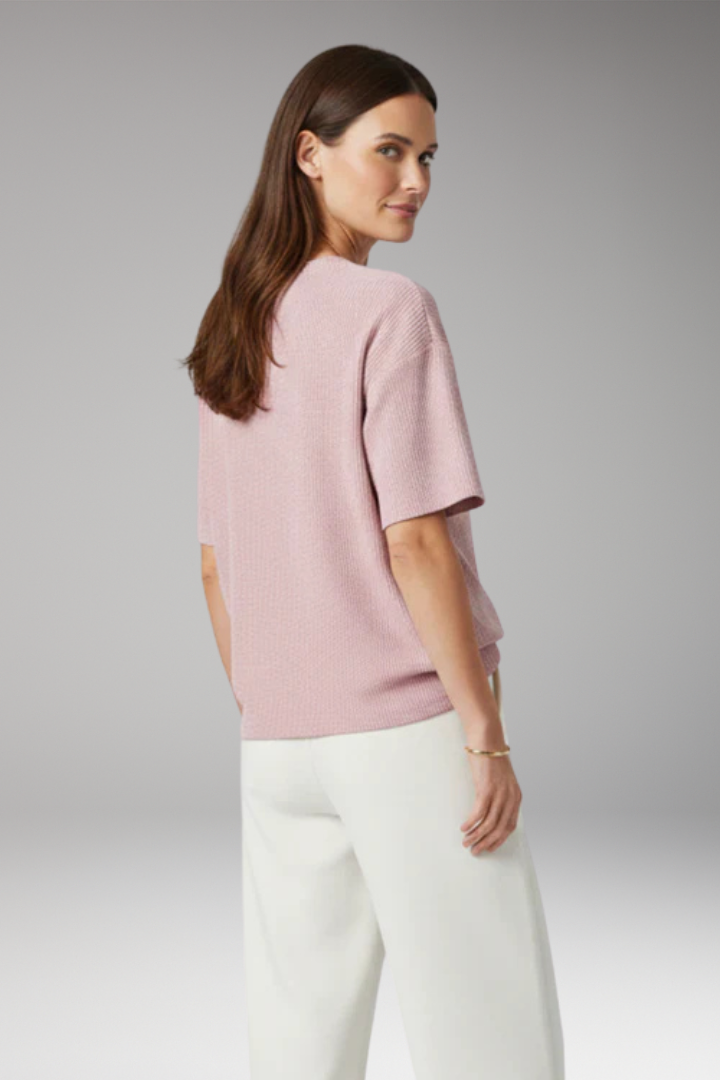 Women's T-Shirt with Chest Pocket and Textured Surface