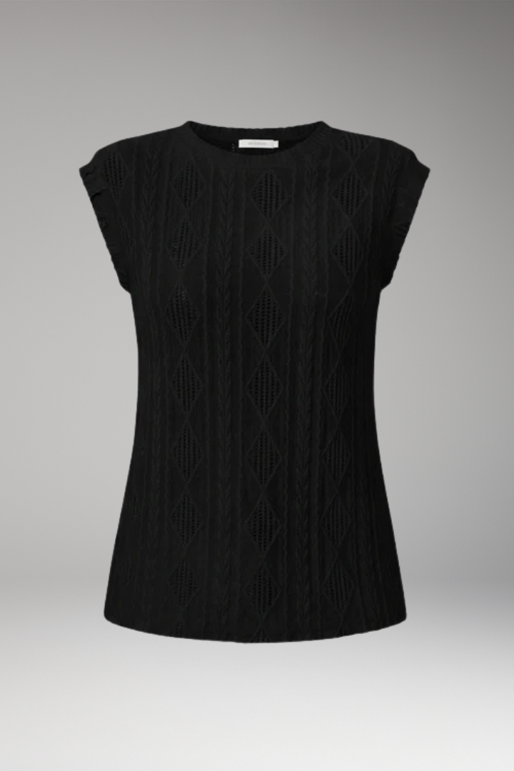 Women's T-Shirt with Geometric Textured Pattern