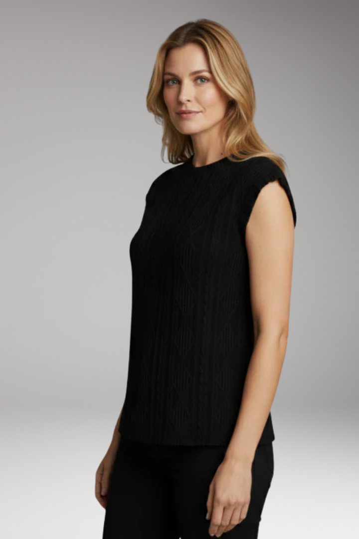 Women's T-Shirt with Geometric Textured Pattern