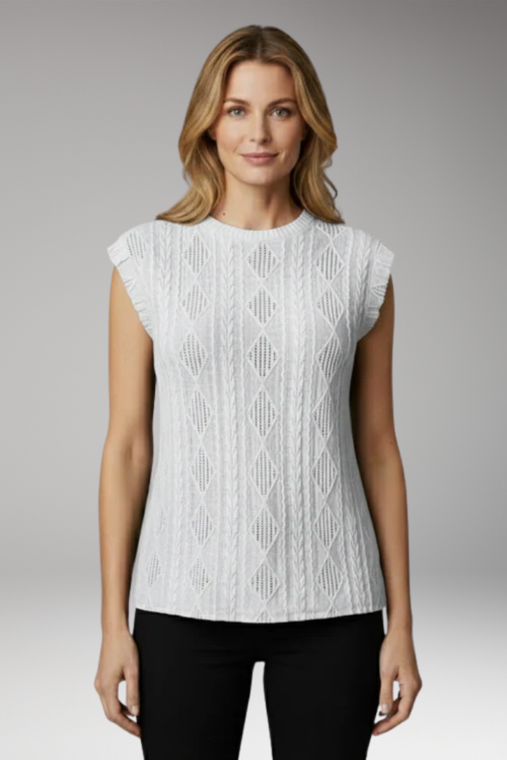 Women's T-Shirt with Geometric Textured Pattern
