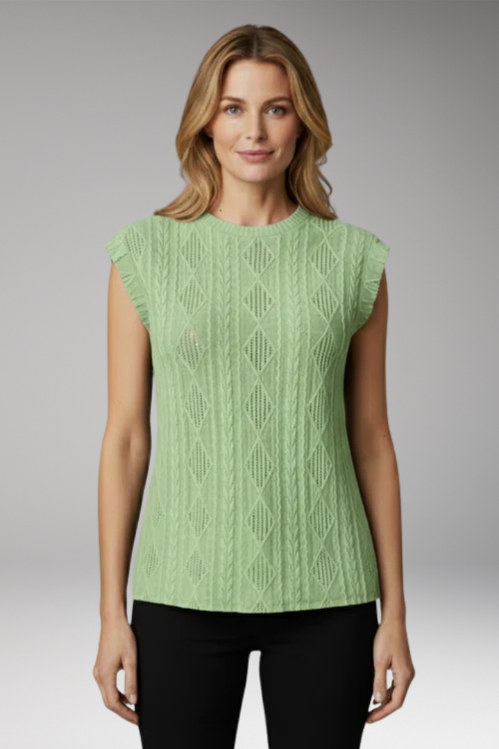 Women's T-Shirt with Geometric Textured Pattern