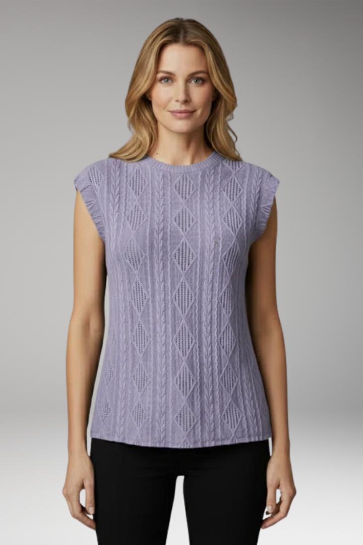 Women's T-Shirt with Geometric Textured Pattern