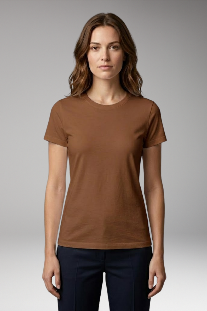 Women’s T‑Shirt with Crew Neck and Slim Fit