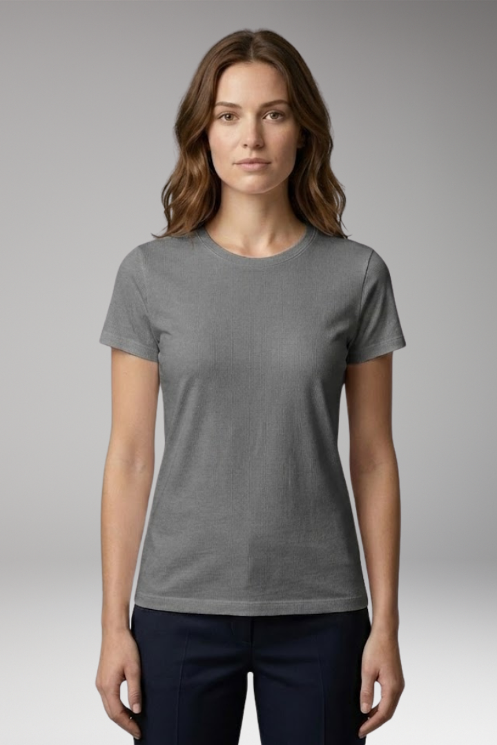 Women’s T‑Shirt with Crew Neck and Slim Fit