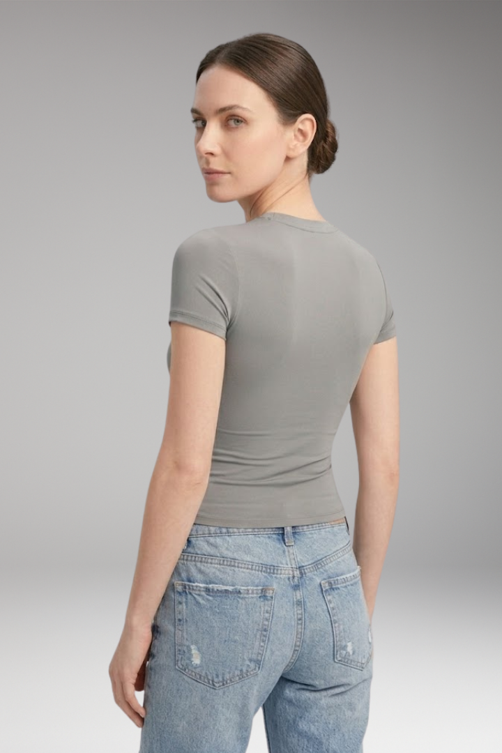Women’s T-Shirt with Round Neck and Fitted Cut