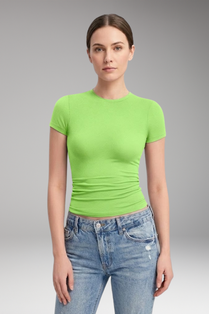 Women’s T-Shirt with Round Neck and Fitted Cut