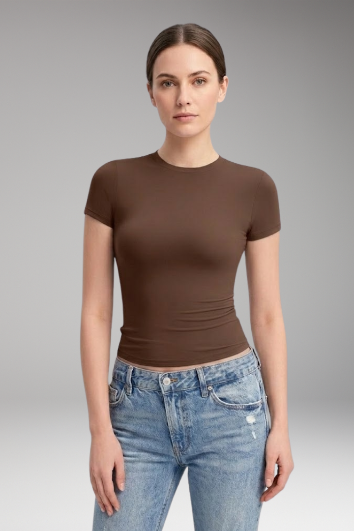 Women’s T-Shirt with Round Neck and Fitted Cut