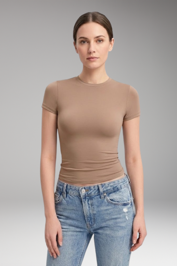 Women’s T-Shirt with Round Neck and Fitted Cut