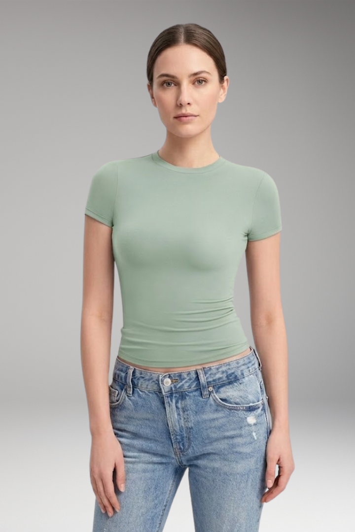 Women’s T-Shirt with Round Neck and Fitted Cut
